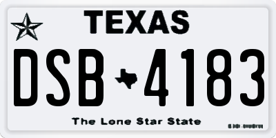 TX license plate DSB4183