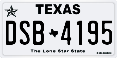 TX license plate DSB4195