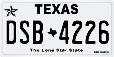 TX license plate DSB4226