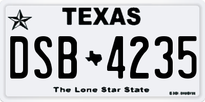 TX license plate DSB4235
