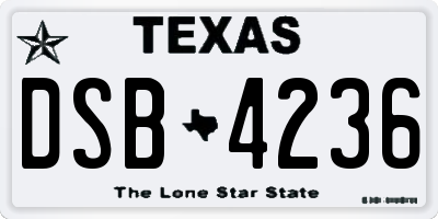 TX license plate DSB4236