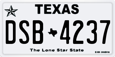 TX license plate DSB4237
