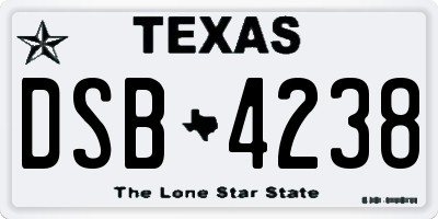 TX license plate DSB4238