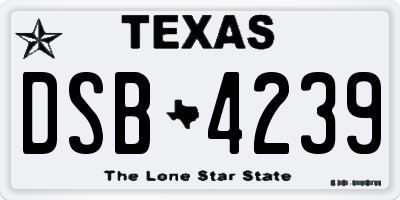 TX license plate DSB4239