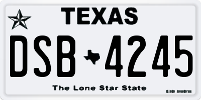 TX license plate DSB4245