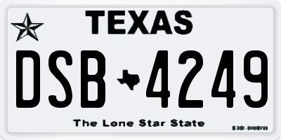 TX license plate DSB4249