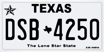 TX license plate DSB4250