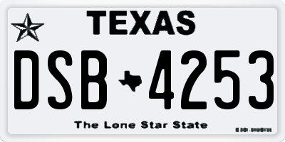 TX license plate DSB4253