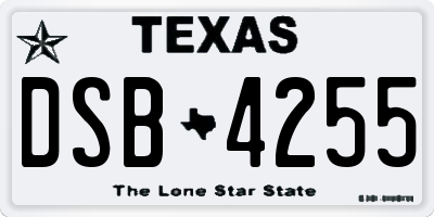 TX license plate DSB4255