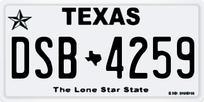 TX license plate DSB4259