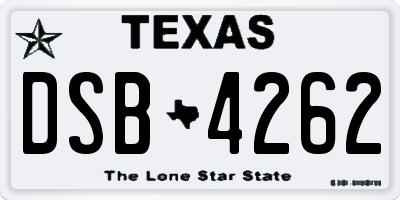 TX license plate DSB4262