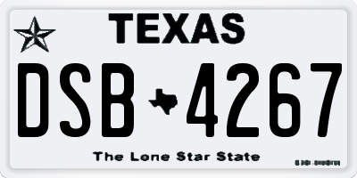 TX license plate DSB4267