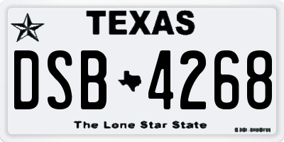 TX license plate DSB4268