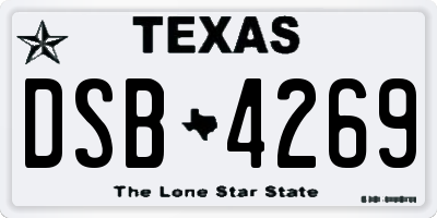 TX license plate DSB4269