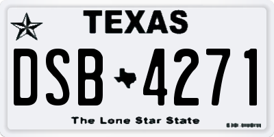 TX license plate DSB4271