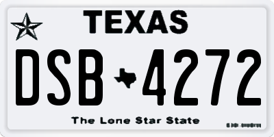 TX license plate DSB4272