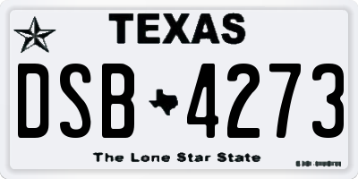 TX license plate DSB4273