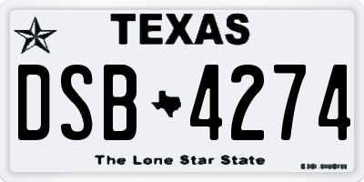 TX license plate DSB4274