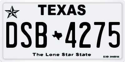 TX license plate DSB4275
