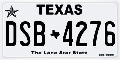 TX license plate DSB4276