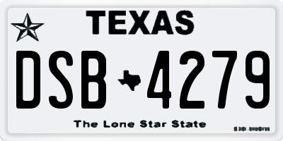 TX license plate DSB4279