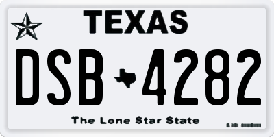 TX license plate DSB4282
