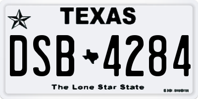 TX license plate DSB4284