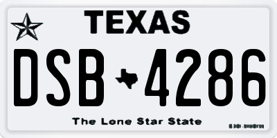 TX license plate DSB4286