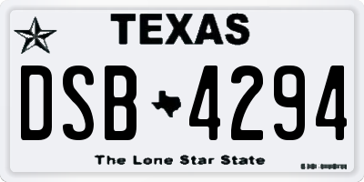 TX license plate DSB4294