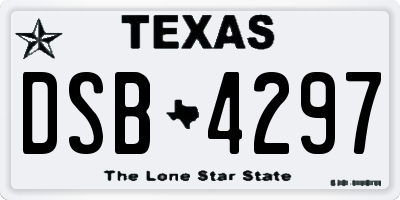 TX license plate DSB4297