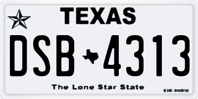 TX license plate DSB4313