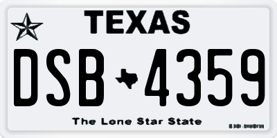 TX license plate DSB4359