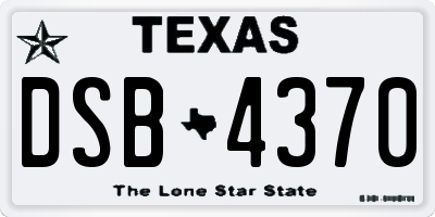 TX license plate DSB4370