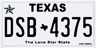 TX license plate DSB4375