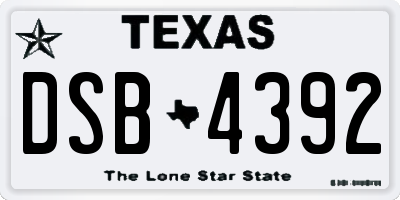 TX license plate DSB4392