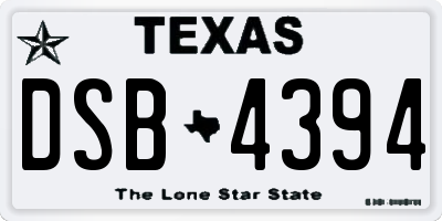 TX license plate DSB4394