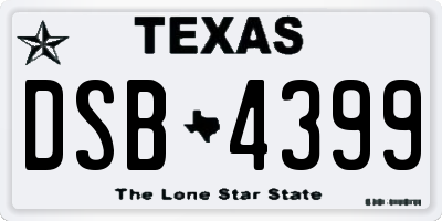TX license plate DSB4399