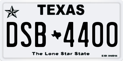 TX license plate DSB4400