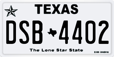 TX license plate DSB4402