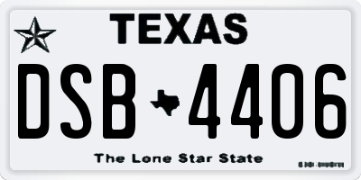 TX license plate DSB4406