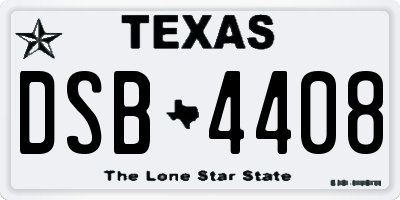 TX license plate DSB4408