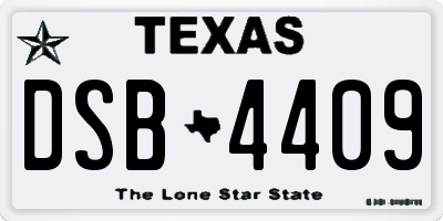 TX license plate DSB4409