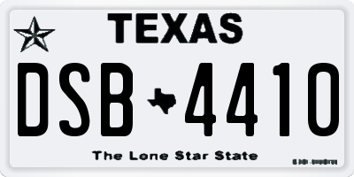 TX license plate DSB4410