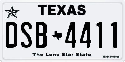TX license plate DSB4411