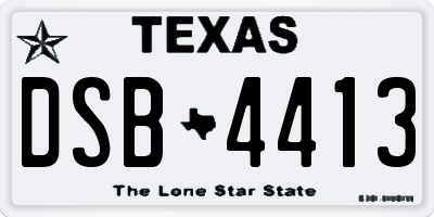TX license plate DSB4413