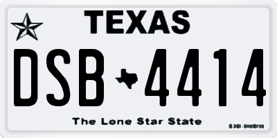 TX license plate DSB4414