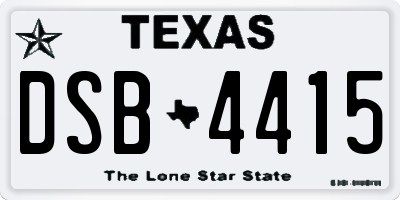TX license plate DSB4415