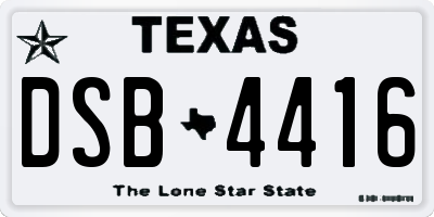 TX license plate DSB4416