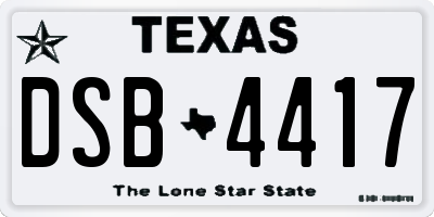 TX license plate DSB4417