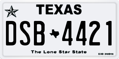 TX license plate DSB4421